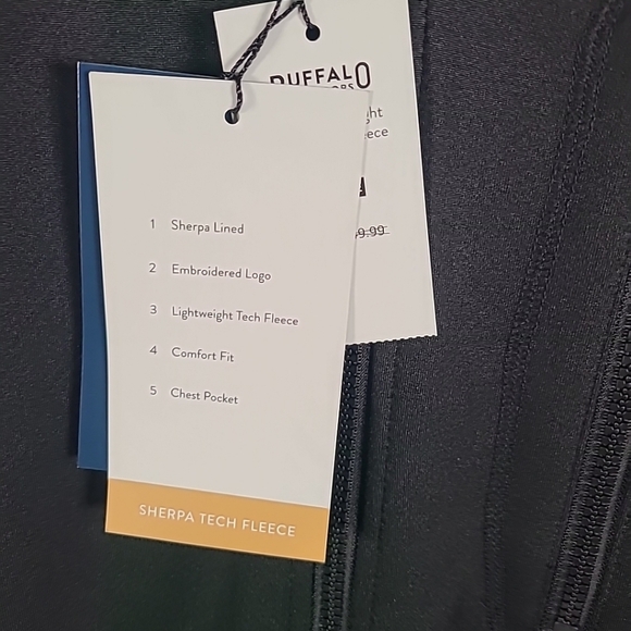 Buffalo Outdoors Men Sweatshirt  Sherpa Lined Black Full Zip Hoodie Jacket Sz XL - Picture 4 of 7